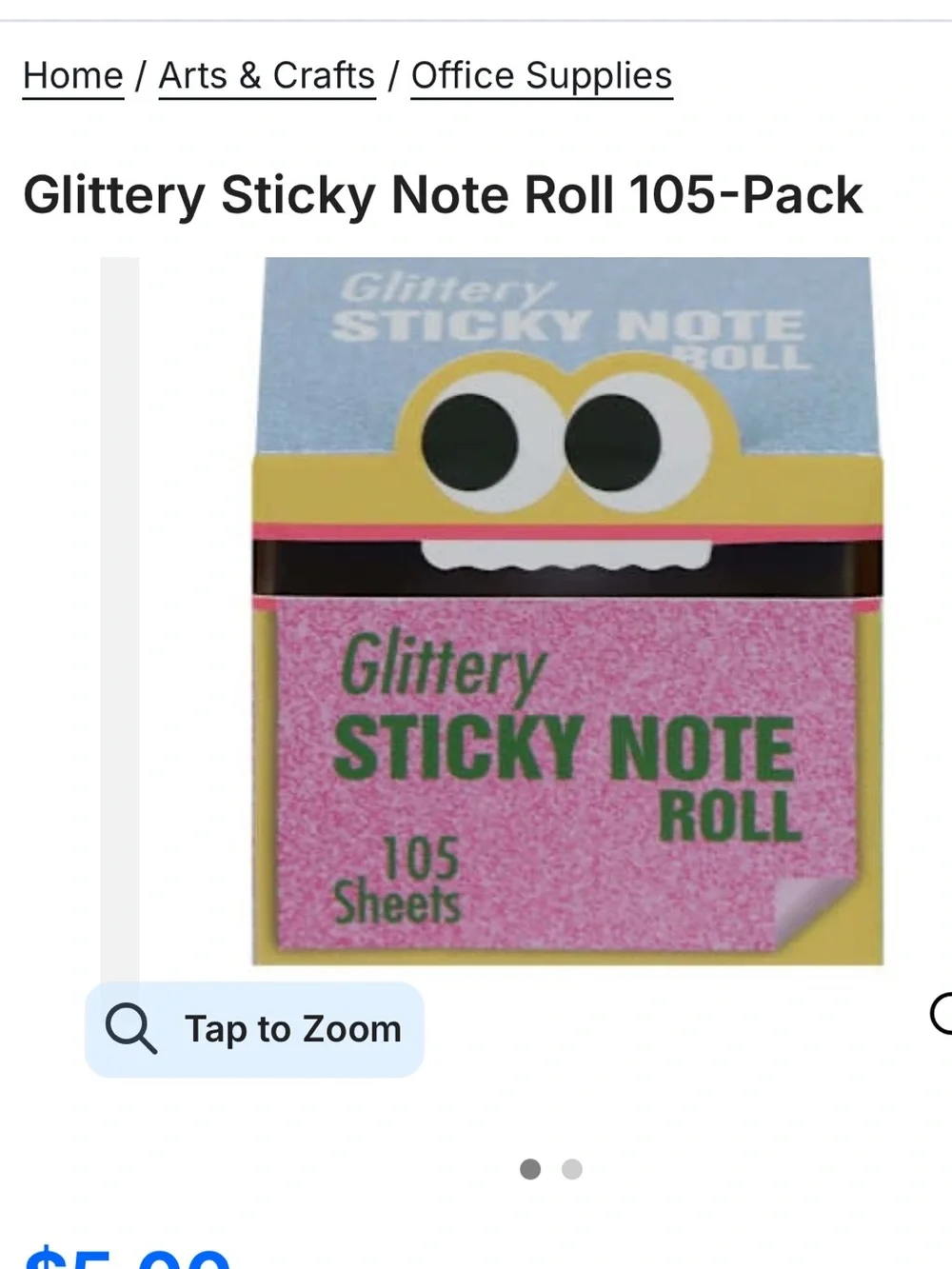 NIB * Viral * five below glitter sticky note roll 105 sheets 🤩